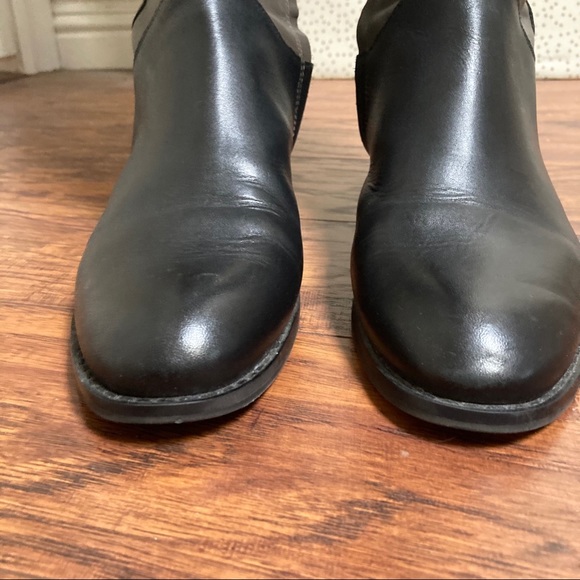 Boden Black and Gray Riding Boots with Zipper - Picture 7 of 9